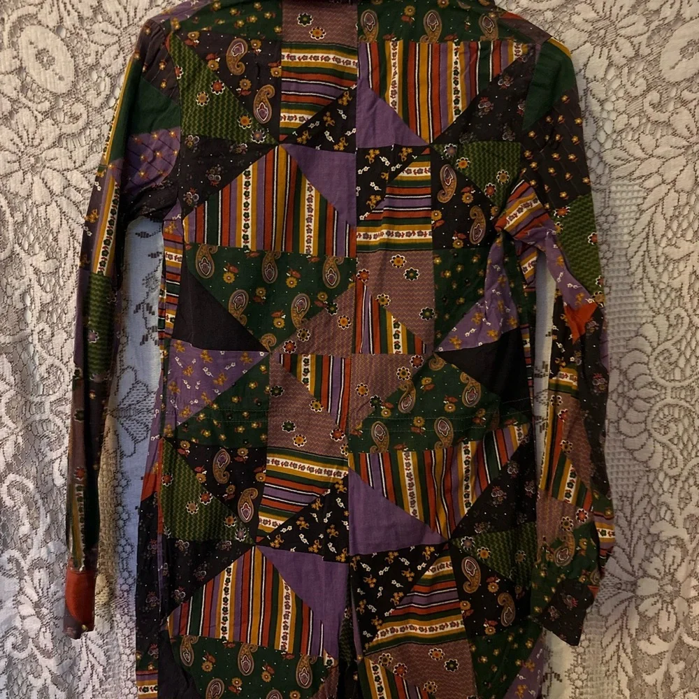 70’s Patchwork Multicolor Button Up Jumpsuit - Picture 5 of 5